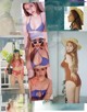 a magazine with a bunch of pictures of a woman in a bikini